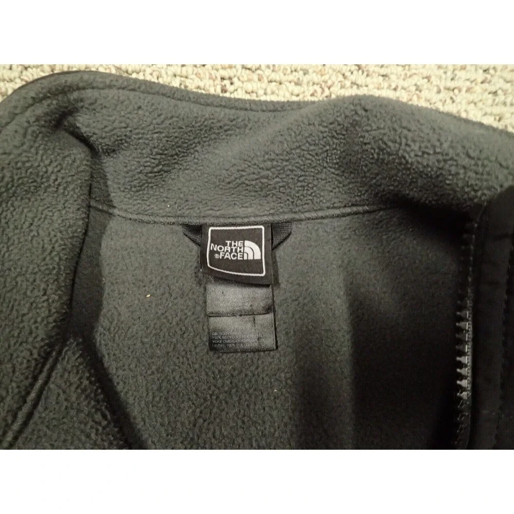 The North Face Denali Fleece Jacket Boys Large 14/16 Gray Black Excellent Zip Up